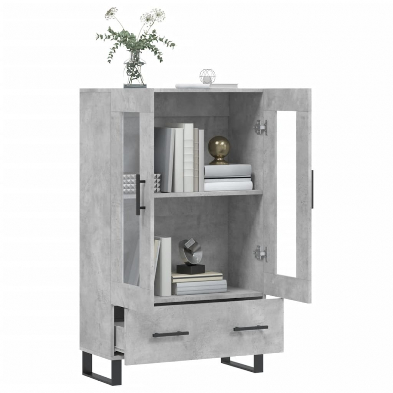 Highboard Betongrau 69,5x31x115 cm Holzwerkstoff