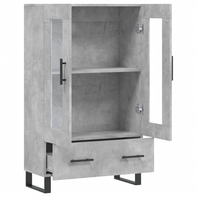 Highboard Betongrau 69,5x31x115 cm Holzwerkstoff