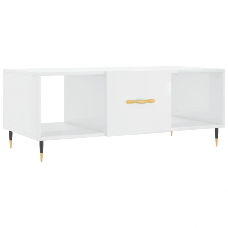 Couchtisch Hochglanz-Weiß 102x50x40 cm Holzwerkstoff
