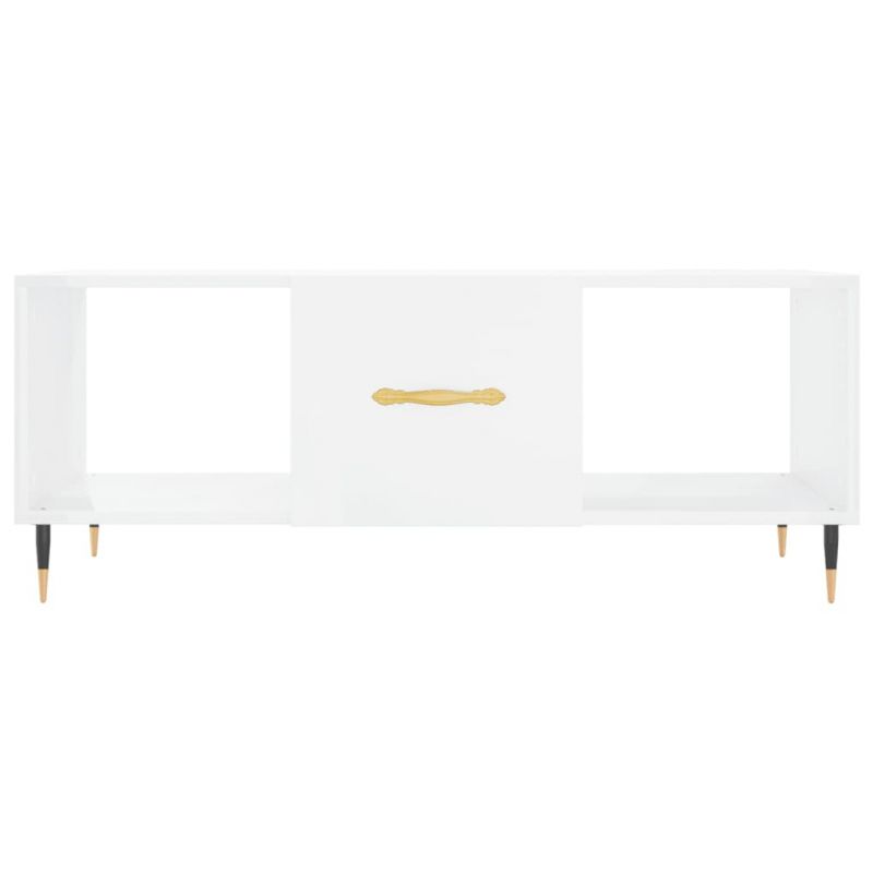 Couchtisch Hochglanz-Weiß 102x50x40 cm Holzwerkstoff