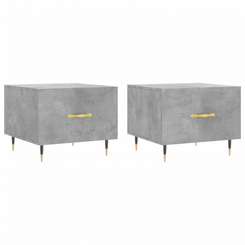 Couchtische 2 Stk. Betongrau 50x50x40 cm Holzwerkstoff
