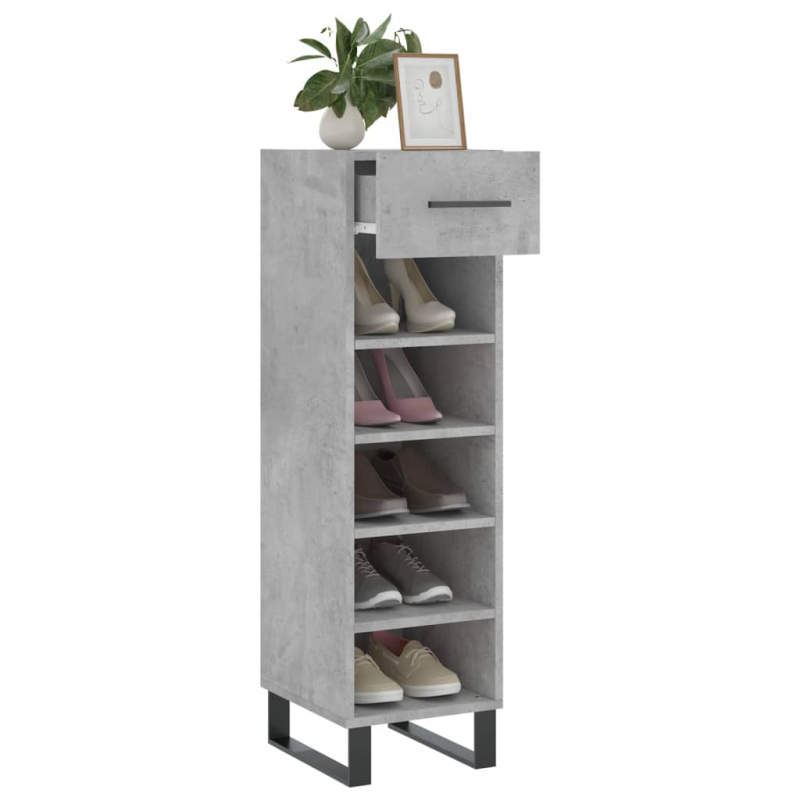 Schuhschrank Betongrau 30x35x105 cm Holzwerkstoff