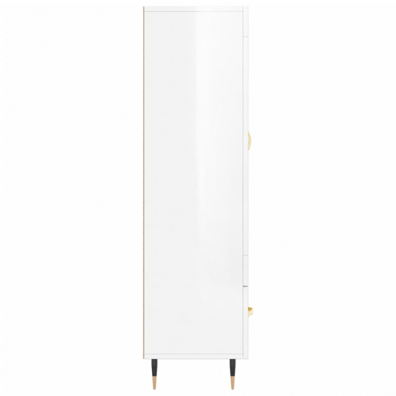 Highboard Hochglanz-Weiß 69,5x31x115 cm Holzwerkstoff