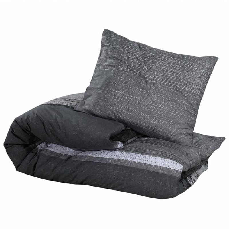 Bettwäsche-Set Dunkelgrau 260x240 cm Baumwolle