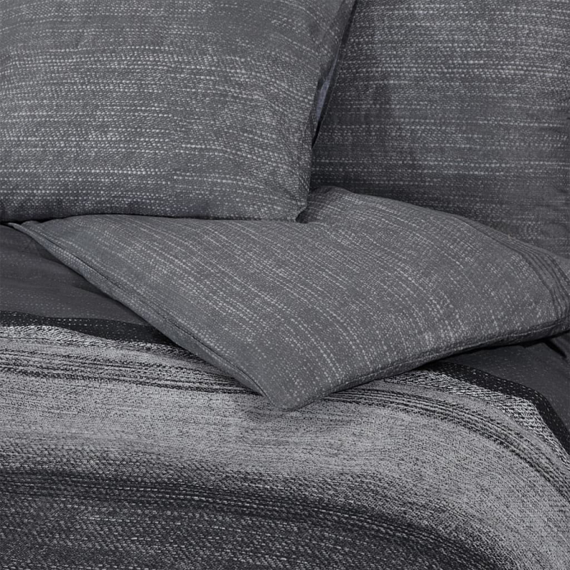 Bettwäsche-Set Dunkelgrau 260x240 cm Baumwolle