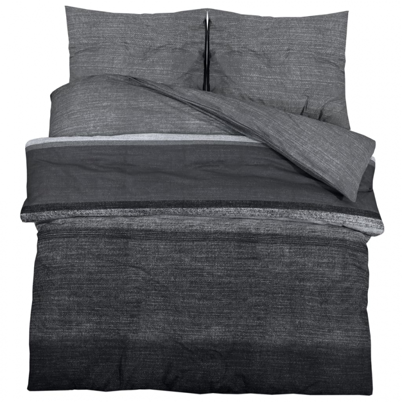 Bettwäsche-Set Dunkelgrau 260x220 cm Baumwolle