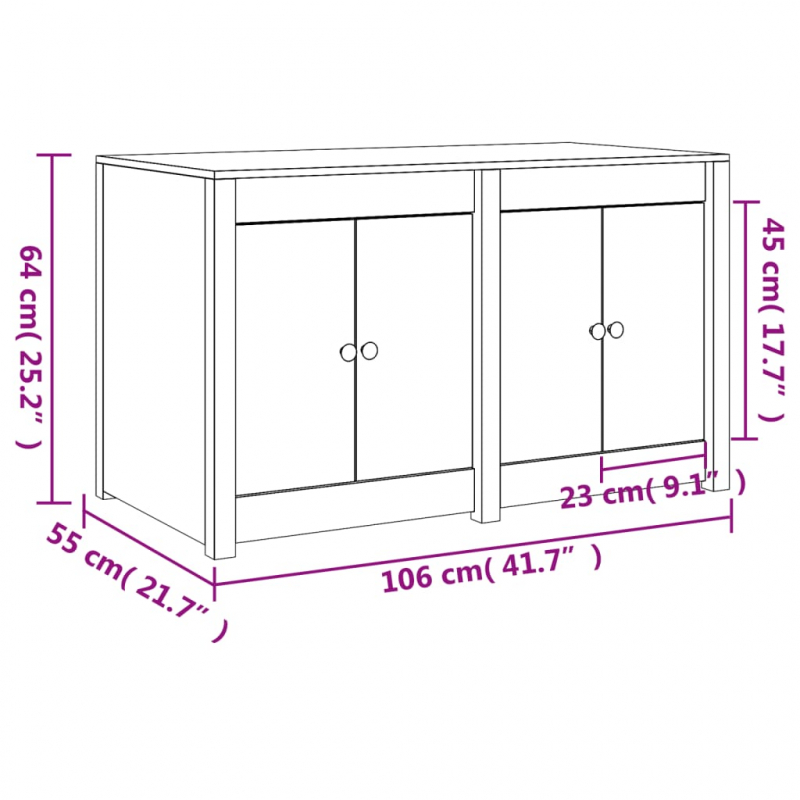 Outdoor-Küchenschrank Weiß 106x55x64 cm Massivholz Kiefer