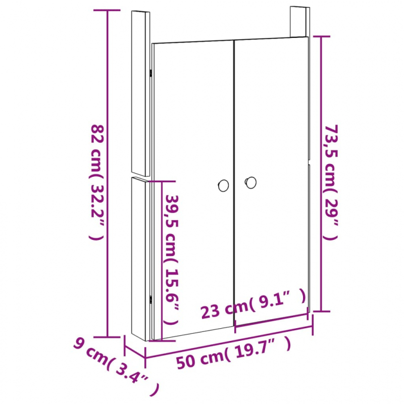 Türen für Outdoor-Küche Weiß 50x9x82 cm Massivholz Kiefer