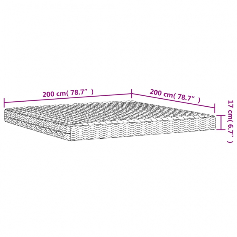 Schaumstoffmatratze Weiß 200x200 cm Härtegrad H2 H3