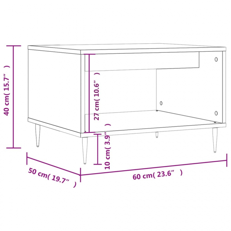 Couchtisch Sonoma-Eiche 60x50x40 cm Holzwerkstoff