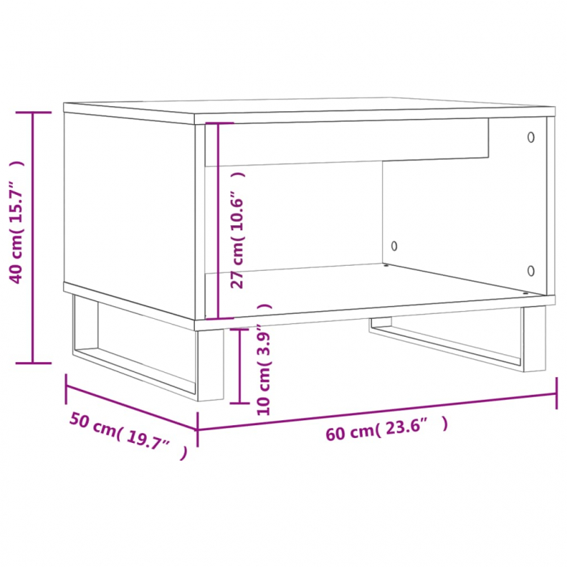 Couchtisch Betongrau 60x50x40 cm Holzwerkstoff