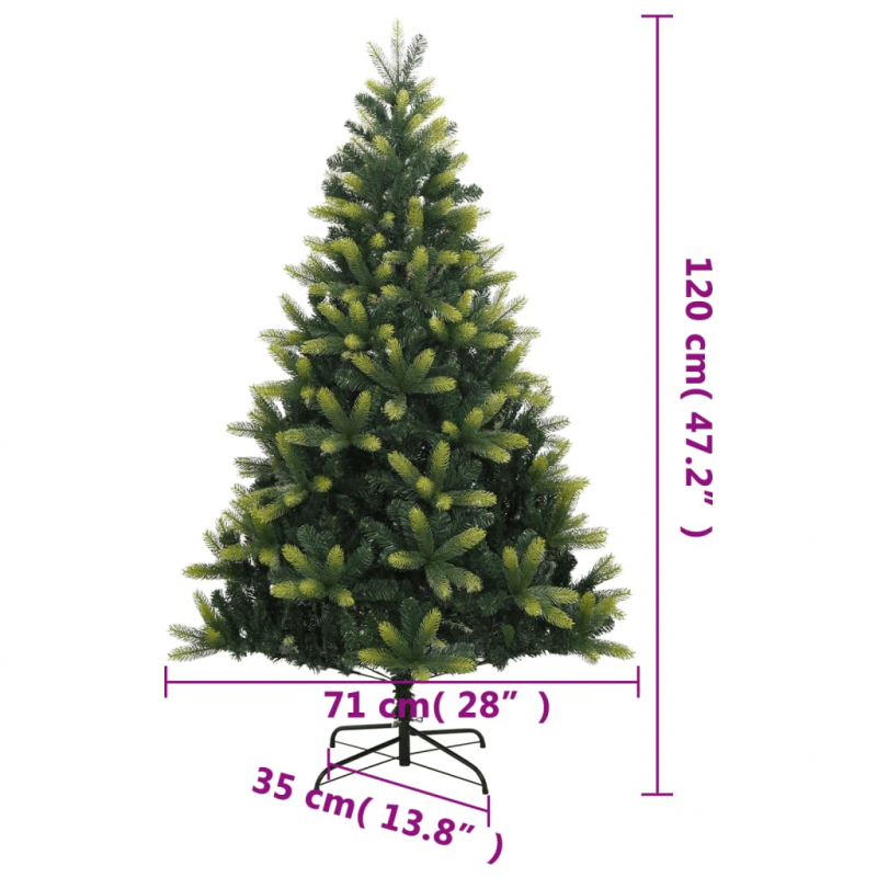 Künstlicher Weihnachtsbaum Klappbar mit Ständer 120 cm