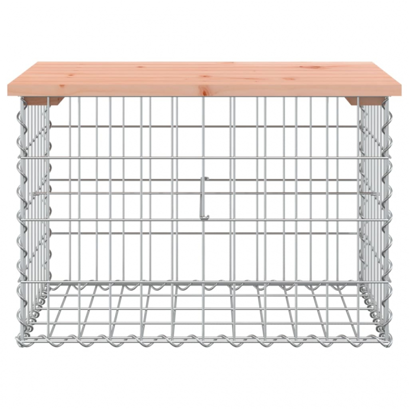 Gartenbank aus Gabionen 63x44x42 cm Massivholz Douglasie