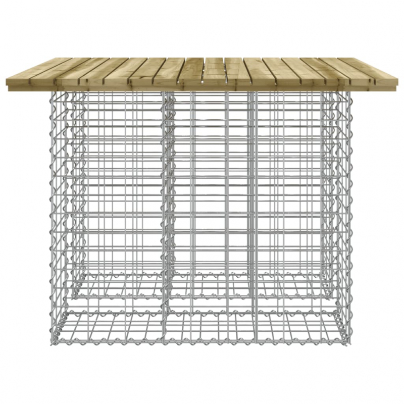 Gartenbank aus Gabionen 100x102x72 cm Kiefernholz Imprägniert