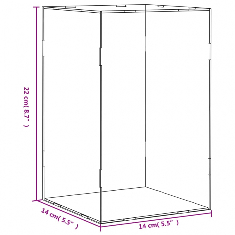 Vitrine Transparent 14x14x22 cm Acryl
