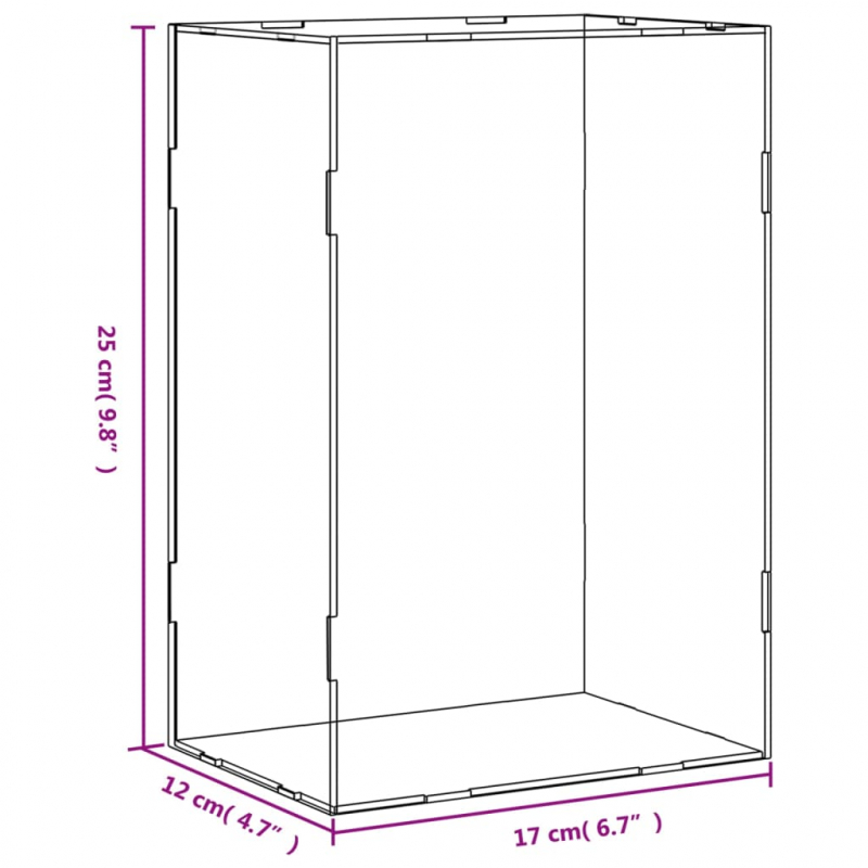 Vitrine Transparent 17x12x25 cm Acryl