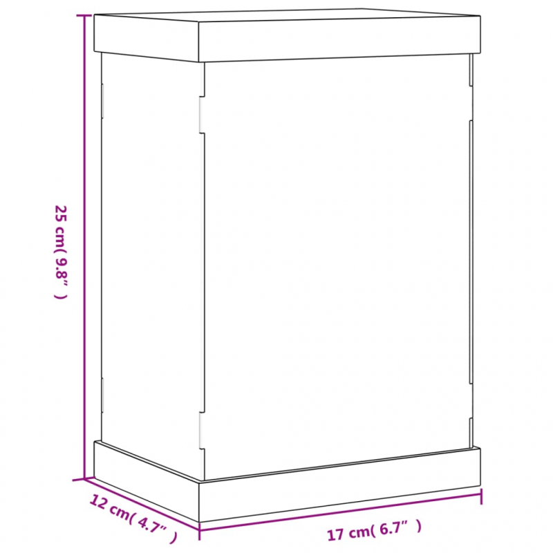 Vitrine Transparent 17x12x25 cm Acryl