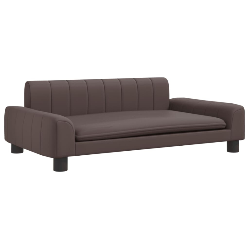 Kindersofa Braun 90x53x30 cm Kunstleder