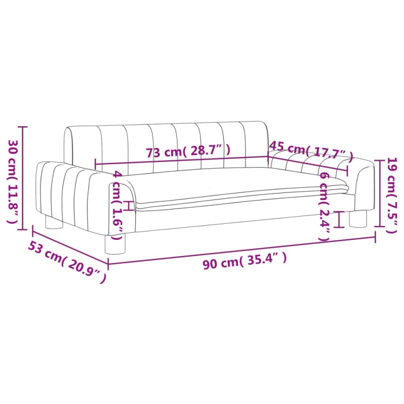 Kindersofa Cappuccino 90x53x30 cm Kunstleder