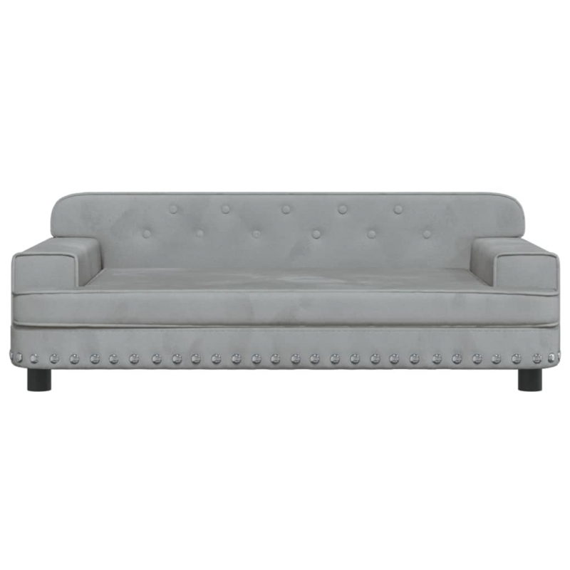 Kindersofa Hellgrau 90x53x30 cm Samt