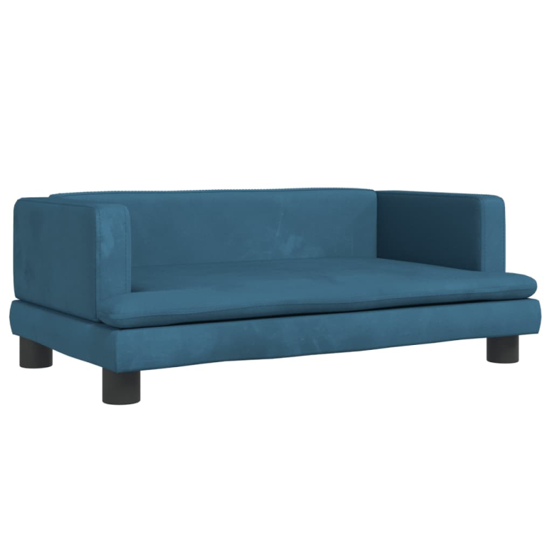 Kindersofa Blau 80x45x30 cm Samt