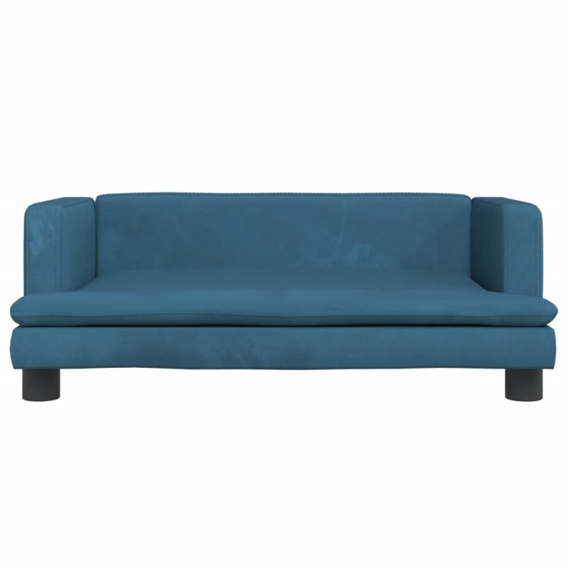 Kindersofa Blau 80x45x30 cm Samt