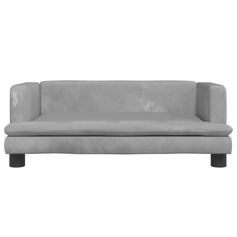 Kindersofa Hellgrau 80x45x30 cm Samt
