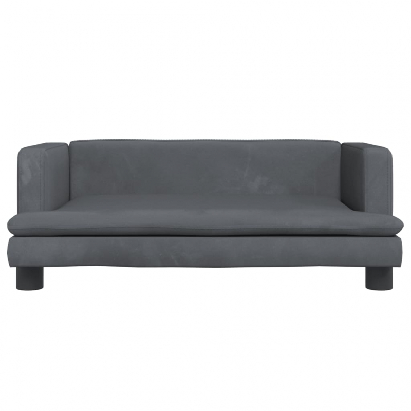 Kindersofa Dunkelgrau 80x45x30 cm Samt
