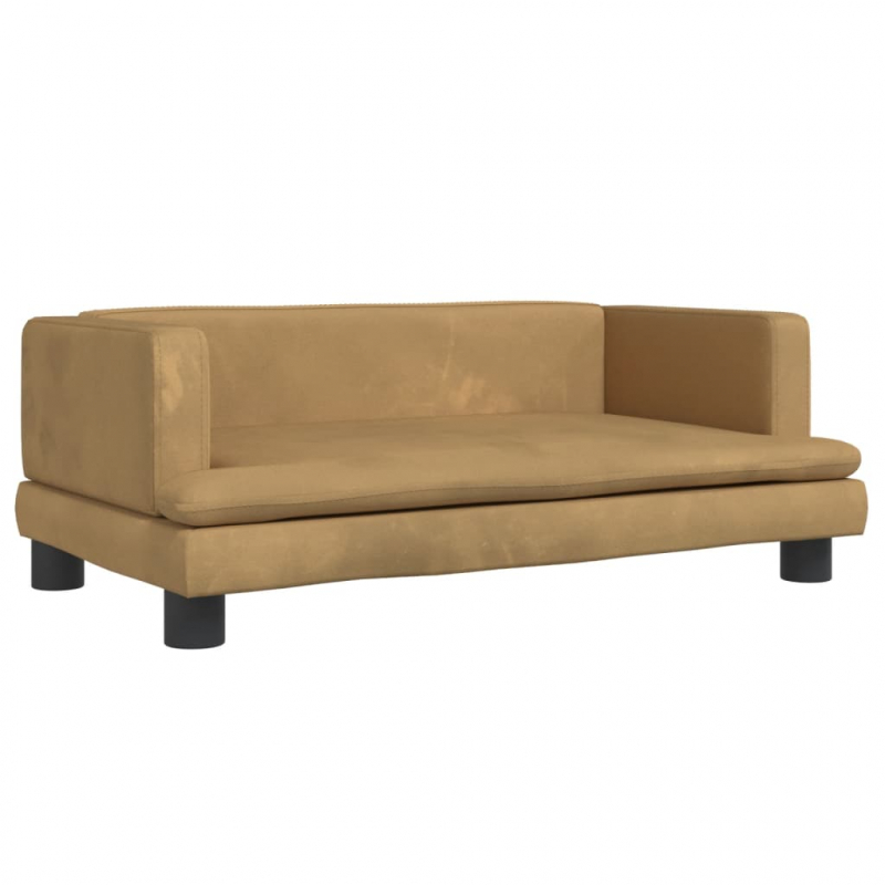 Kindersofa Braun 80x45x30 cm Samt