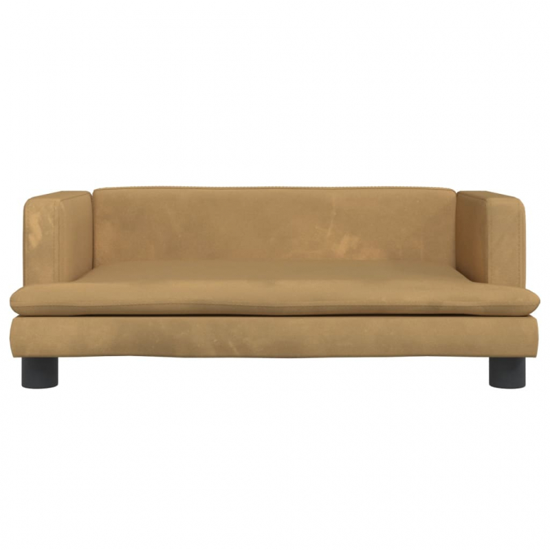 Kindersofa Braun 80x45x30 cm Samt