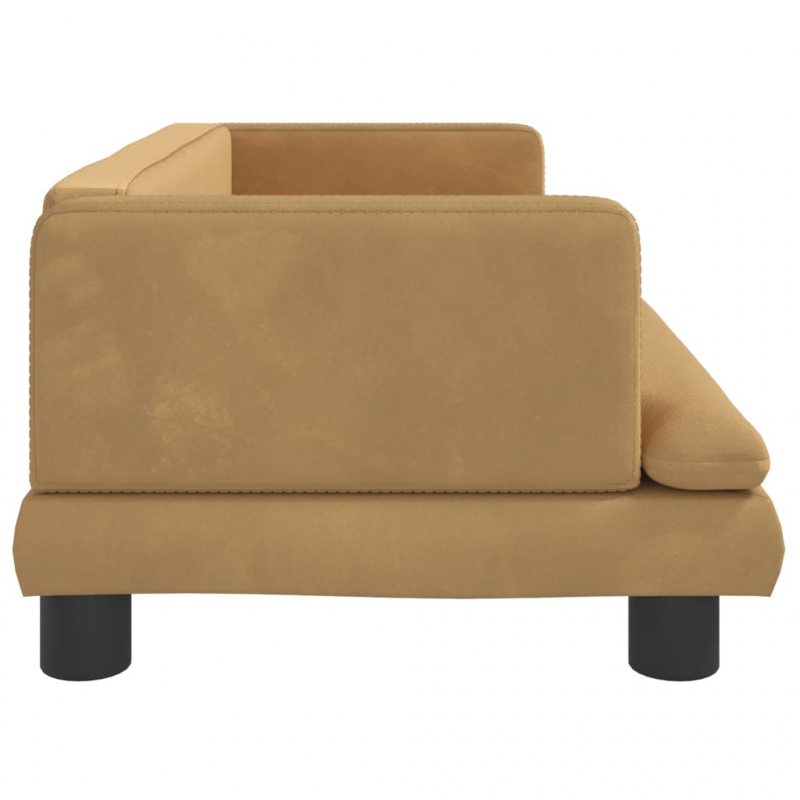 Kindersofa Braun 80x45x30 cm Samt