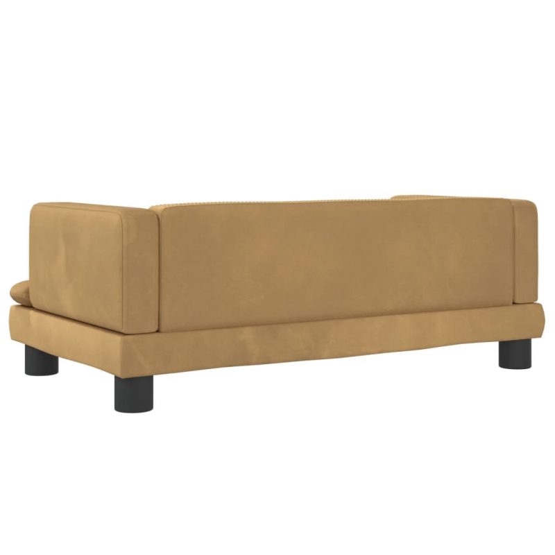 Kindersofa Braun 80x45x30 cm Samt