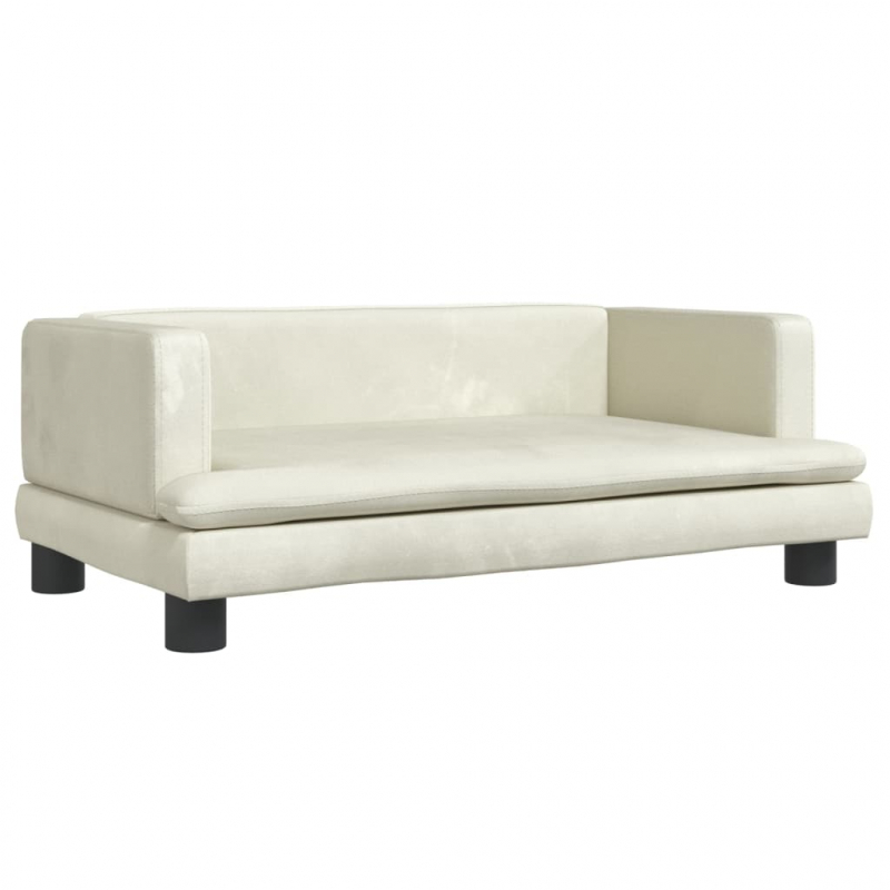Kindersofa Creme 80x45x30 cm Samt