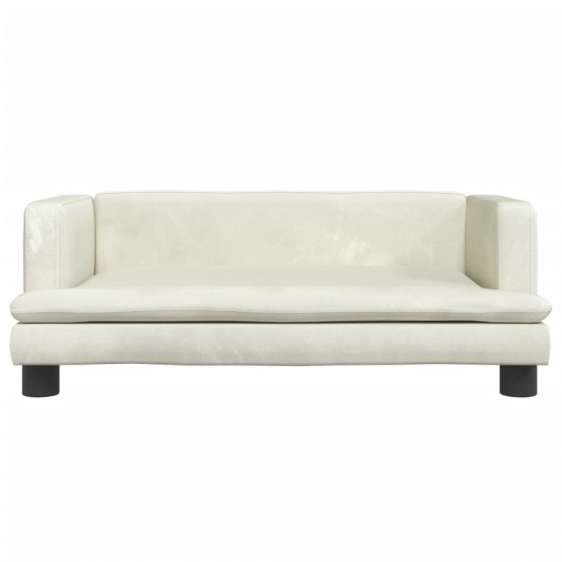 Kindersofa Creme 80x45x30 cm Samt