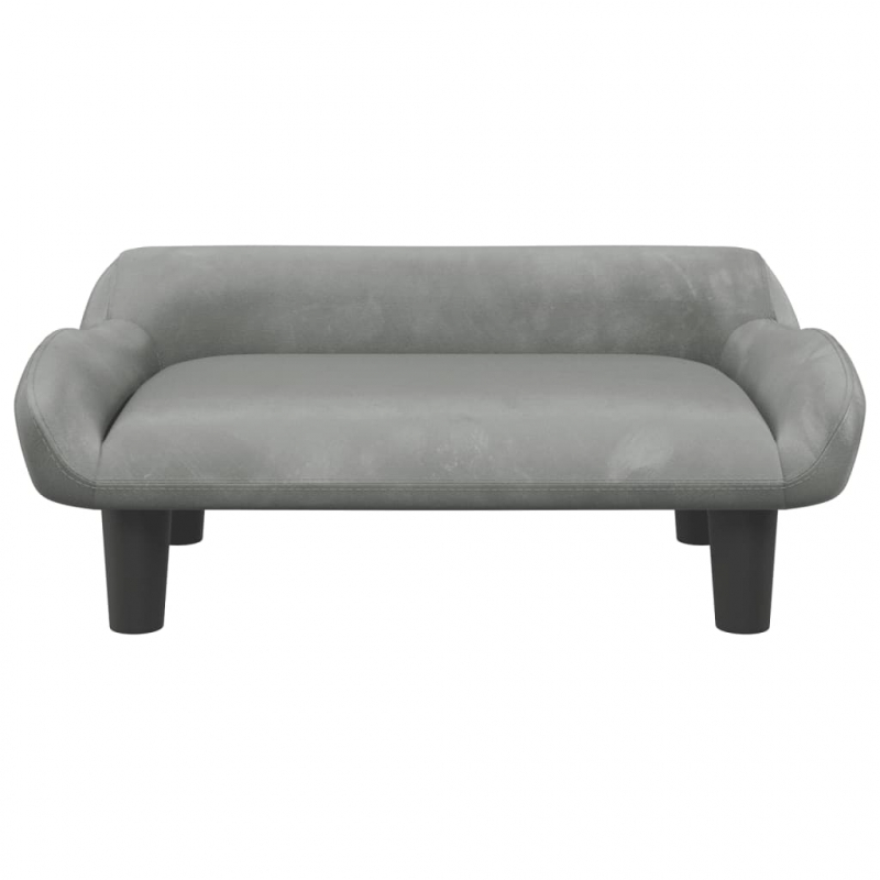 Kindersofa Hellgrau 70x40x24 cm Samt