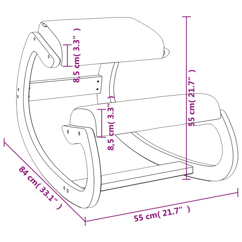 Kniestuhl Braun 55x84x55 cm Birkensperrholz