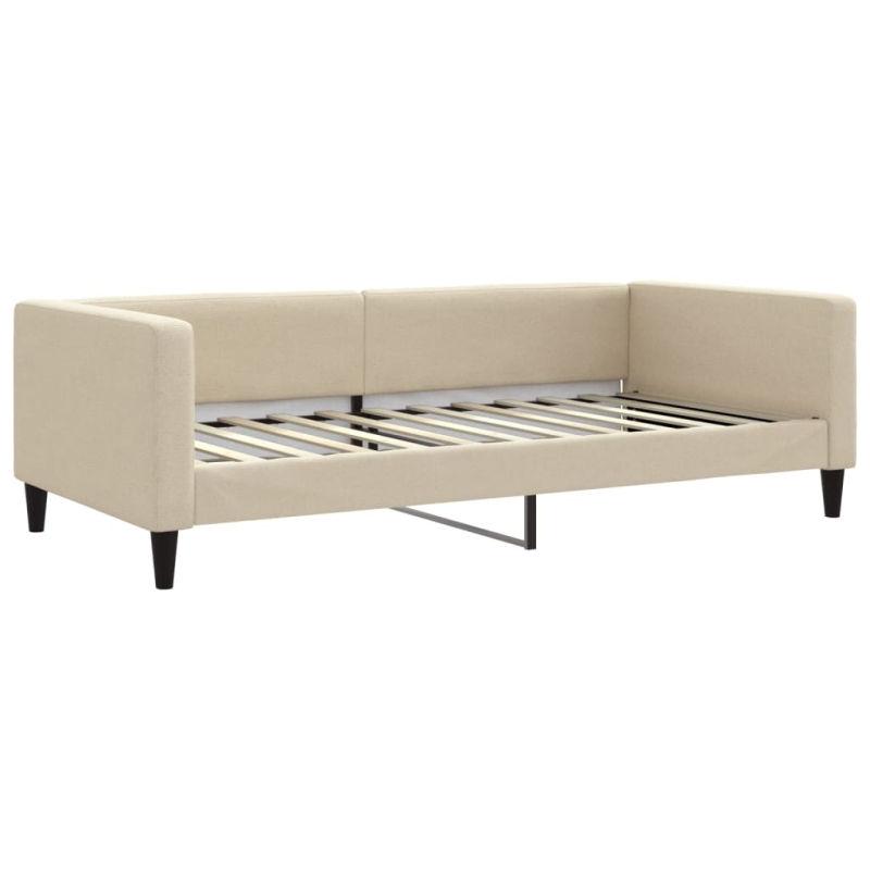 Tagesbett mit Matratze Creme 100x200 cm Stoff
