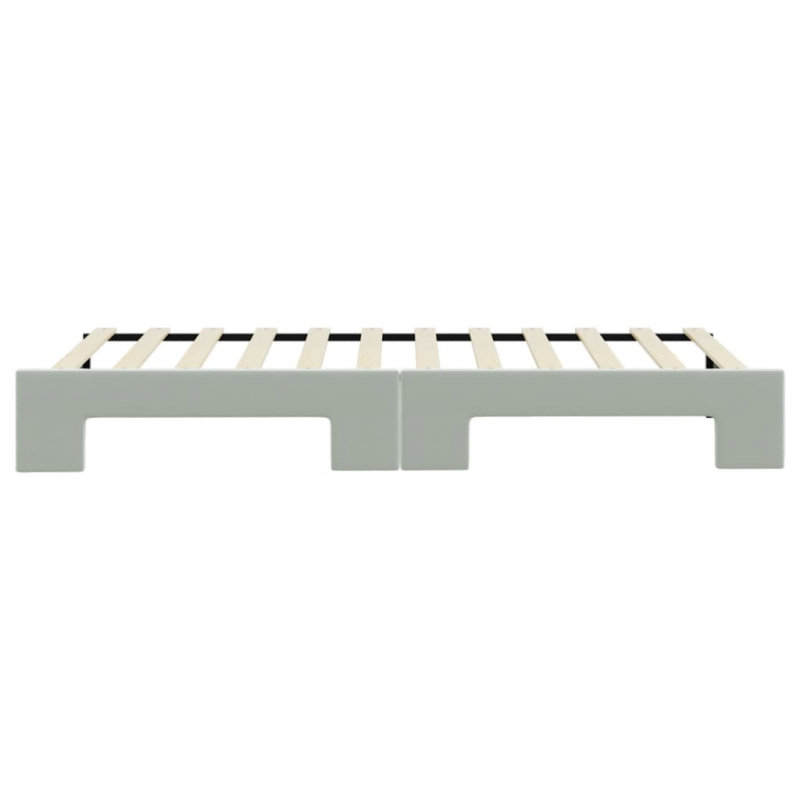 Tagesbett Ausziehbar Hellgrau 90x200 cm Samt