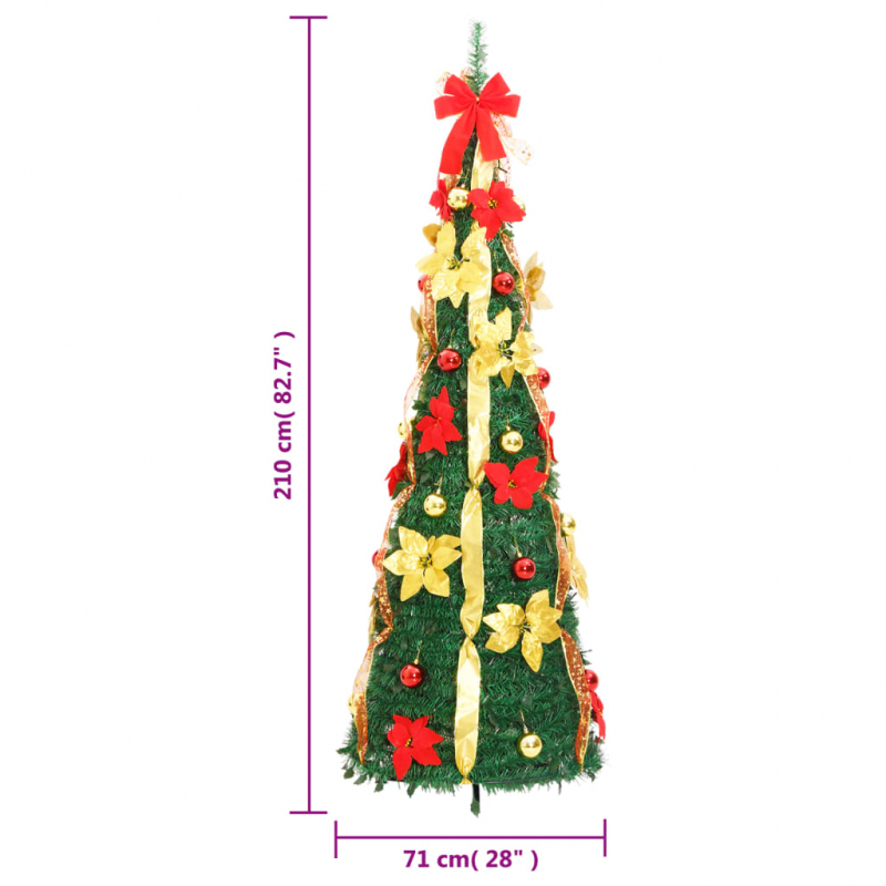 Pop-Up-Weihnachtsbaum Künstlich 200 LEDs Grün 210 cm