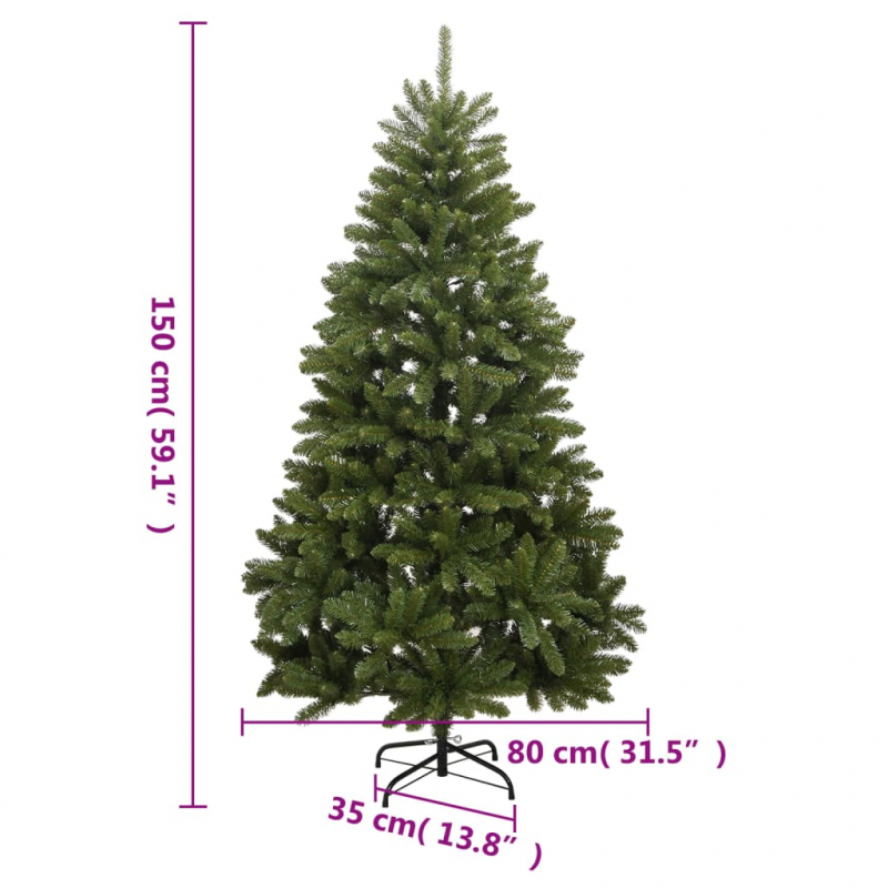 Künstlicher Weihnachtsbaum Klappbar mit Ständer Grün 150 cm