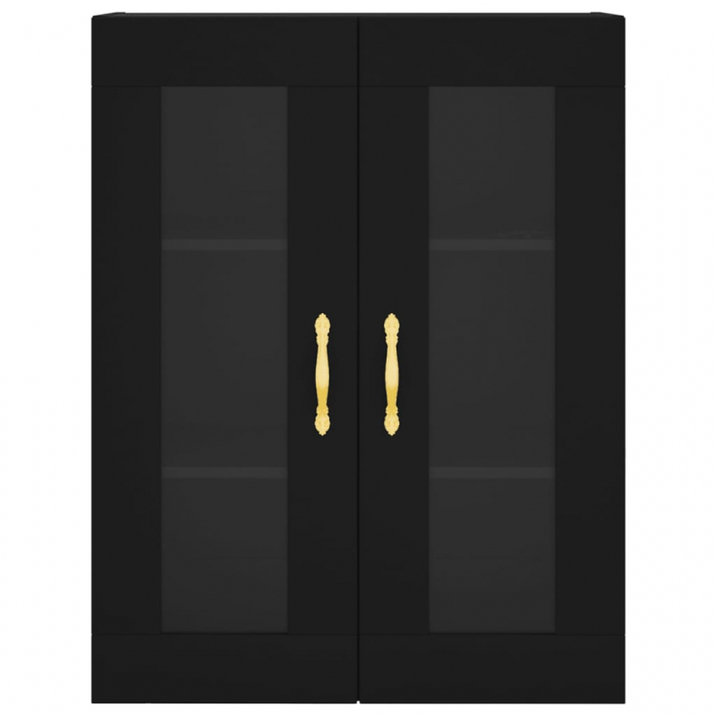 Wandschränke 2 Stk. Schwarz Holzwerkstoff