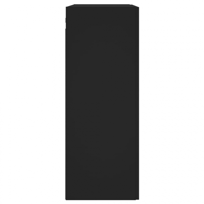 Wandschränke 2 Stk. Schwarz Holzwerkstoff