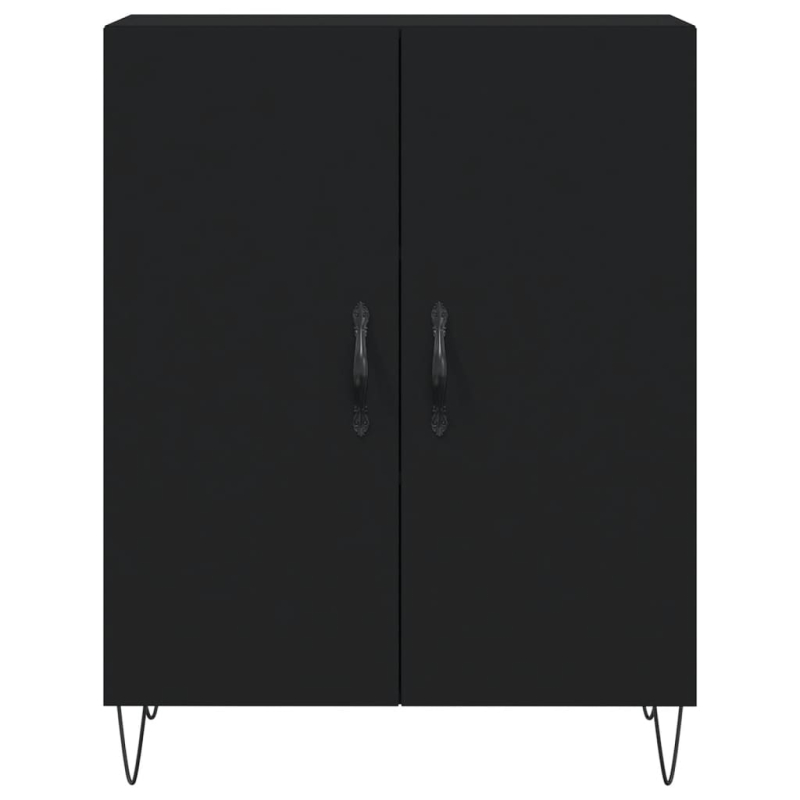 Highboard Schwarz 69,5x34x180 cm Holzwerkstoff