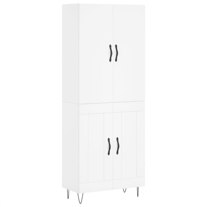 Highboard Weiß 69,5x34x180 cm Holzwerkstoff