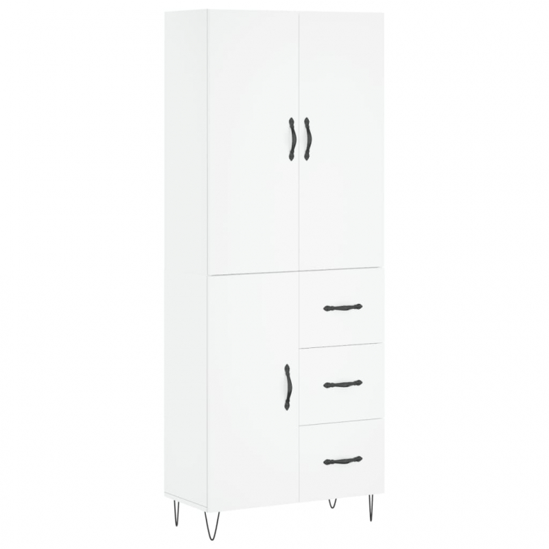 Highboard Weiß 69,5x34x180 cm Holzwerkstoff