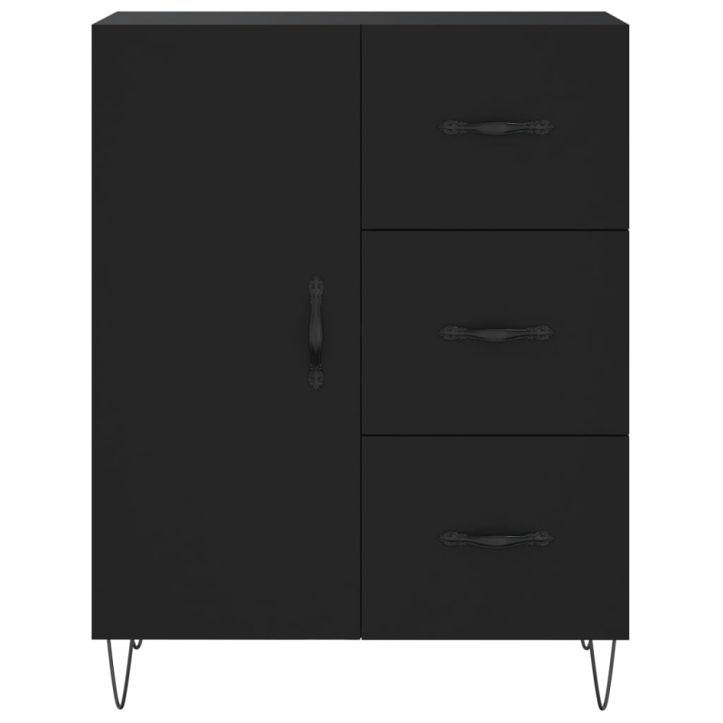 Highboard Schwarz 69,5x34x180 cm Holzwerkstoff