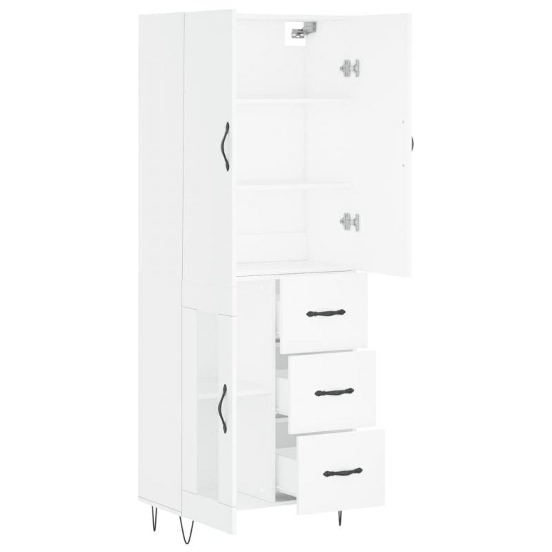 Highboard Weiß 69,5x34x180 cm Holzwerkstoff