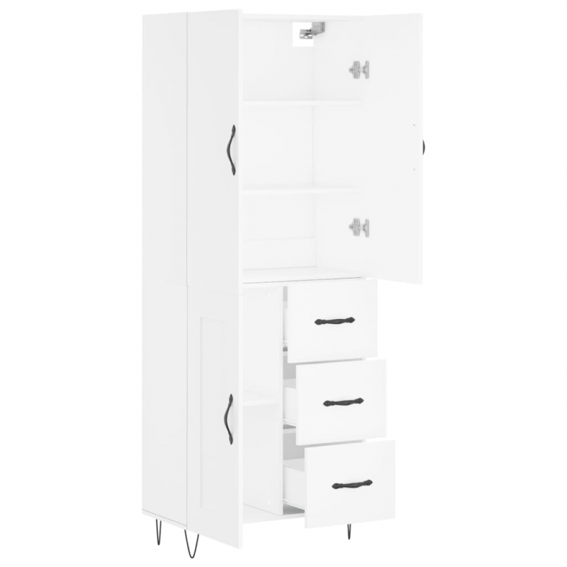 Highboard Weiß 69,5x34x180 cm Holzwerkstoff