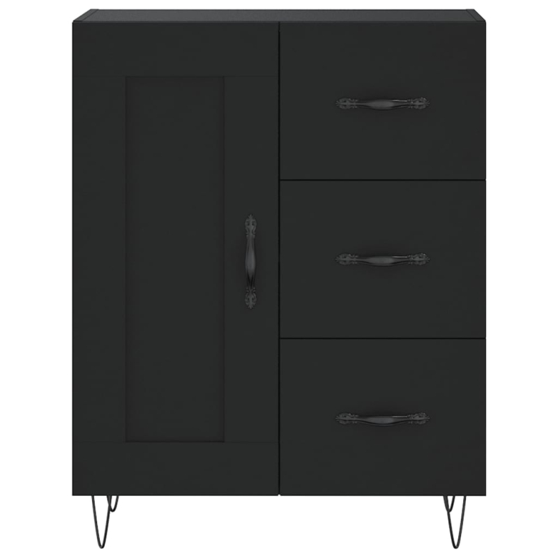 Highboard Schwarz 69,5x34x180 cm Holzwerkstoff