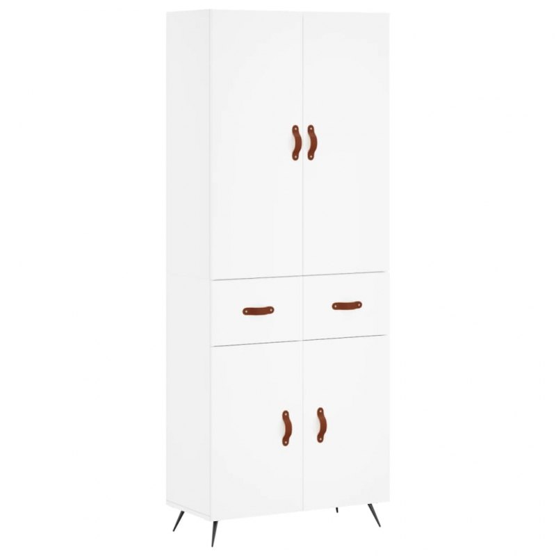 Highboard Weiß 69,5x34x180 cm Holzwerkstoff